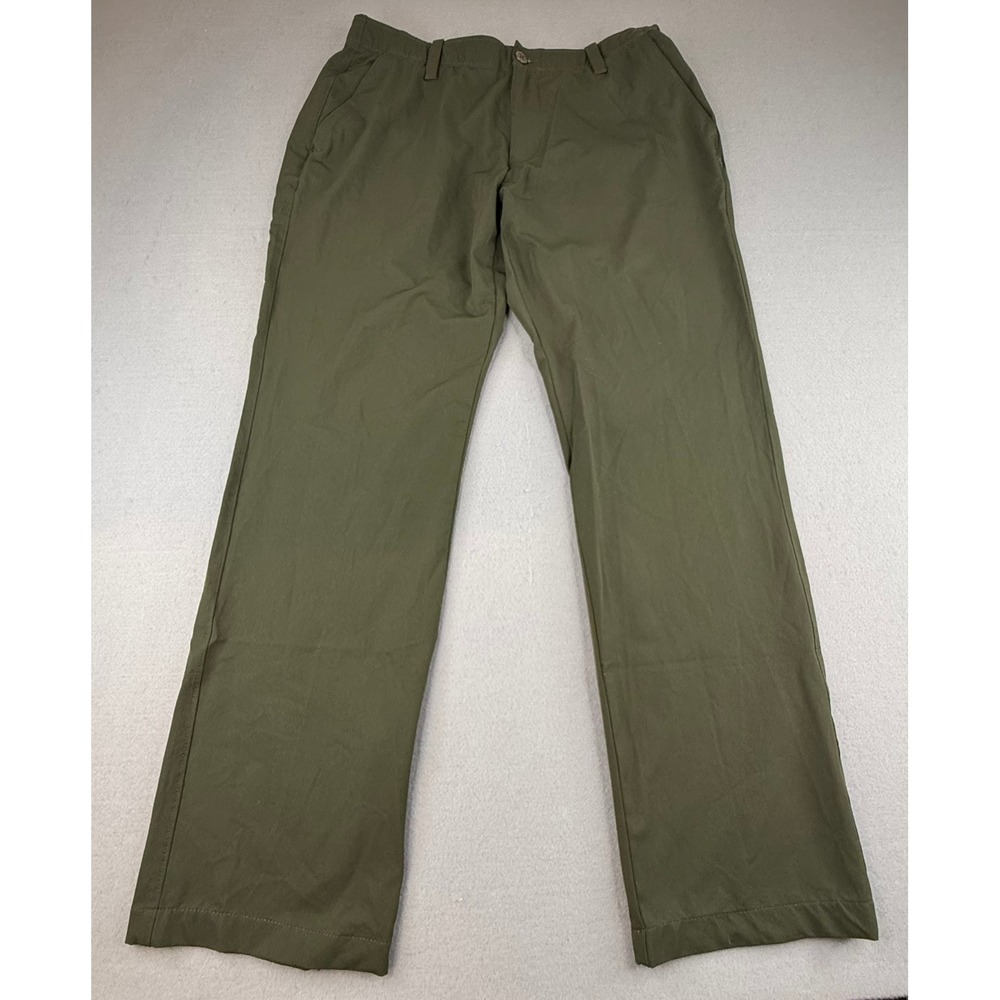Under Armour Pants Mens 36x32 Green Loose Performance Golf Chino Trousers‎